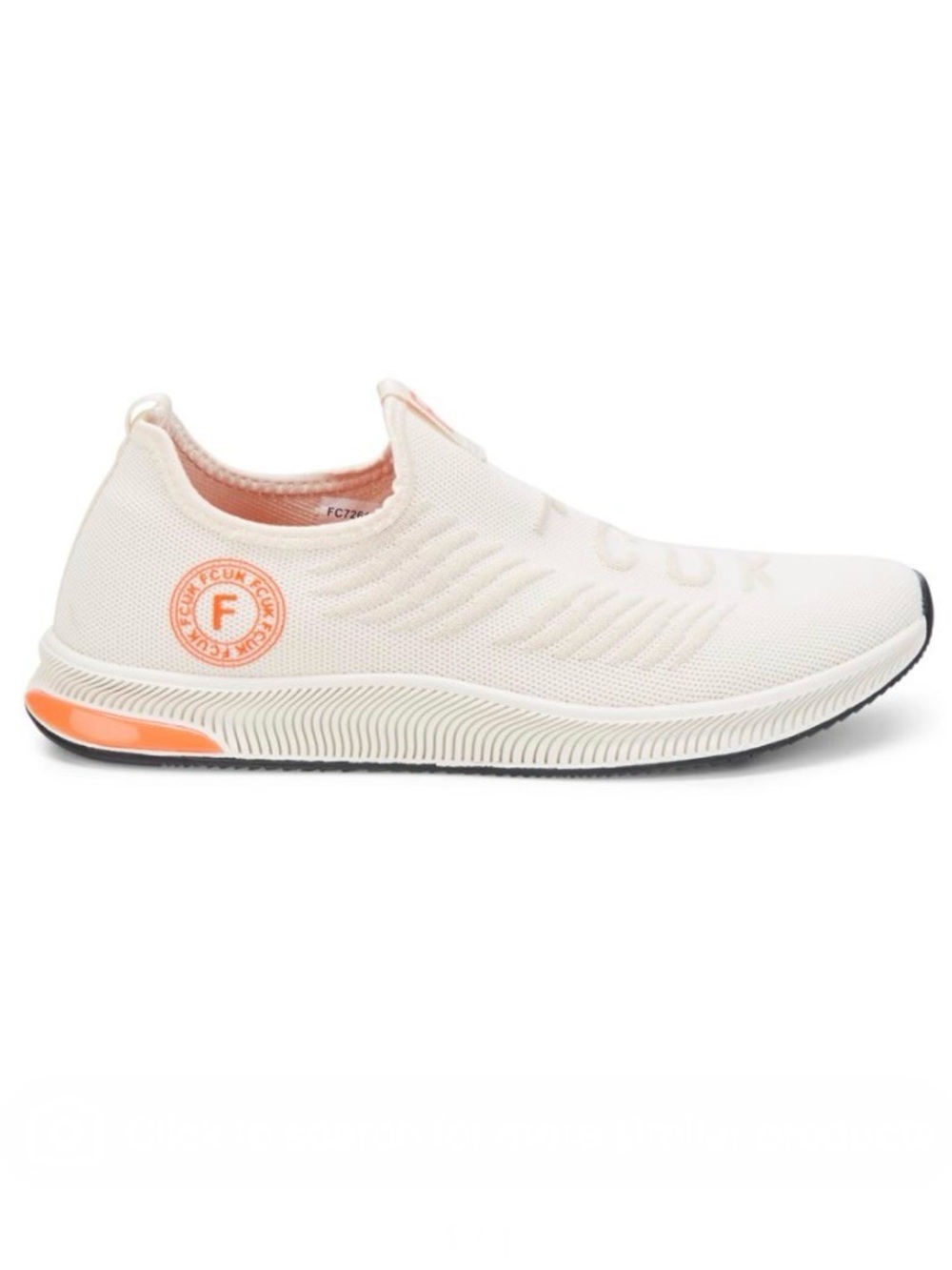 French Connection Men's Dart Slip On Sneakers White Orange FCUK Size 8